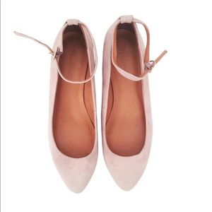 Madewell ankle strap wedged heel flats